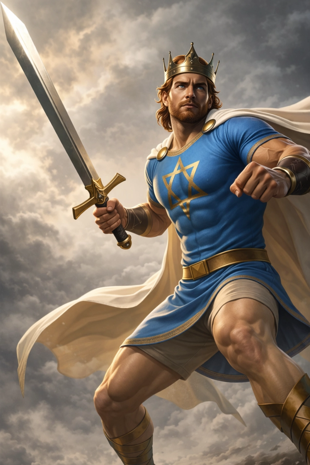 King David leading his warriors into battle