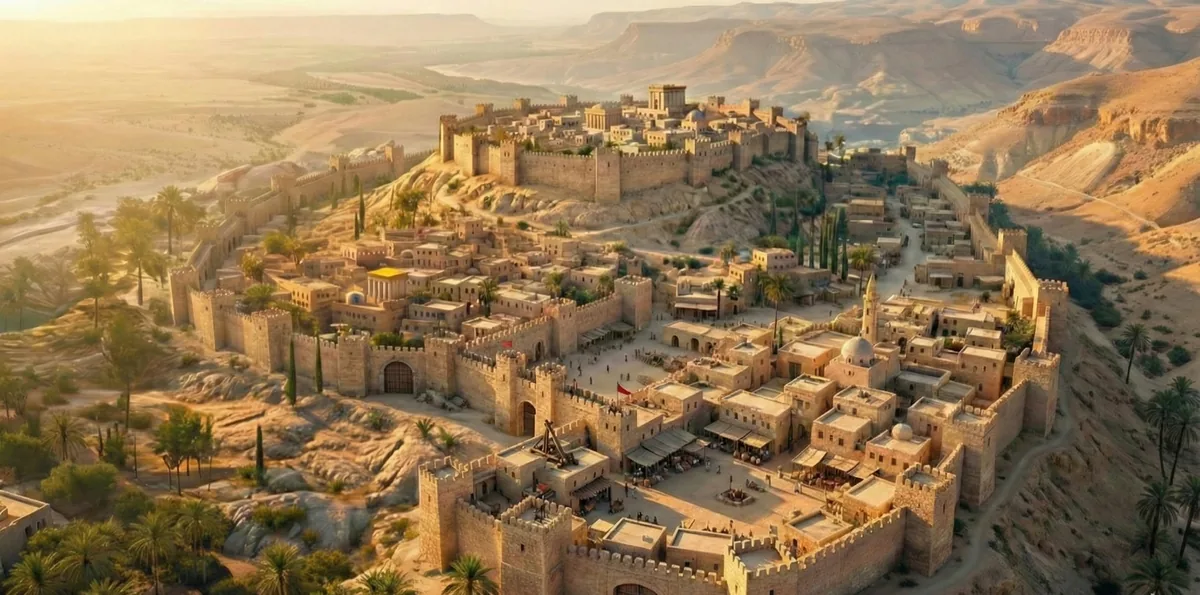 Jerusalem at night — the walls of Jebus before David's entry