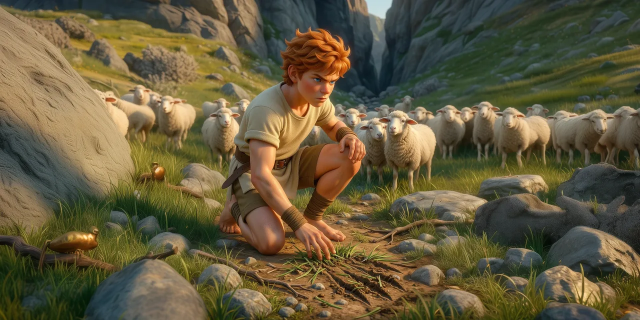 Born to Lead - David tracking the lion